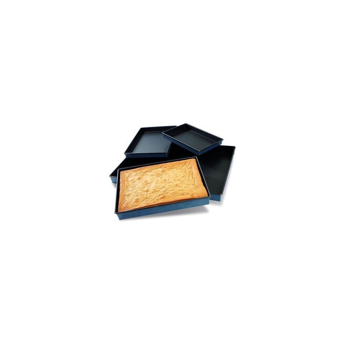 Matfer Bourgeat Steel Non-Stick Sponge Cake Pan, 11-7/8 by 7-7/8", Dark Gray