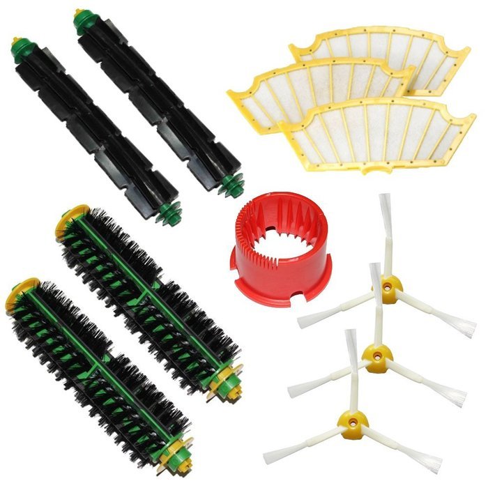 SHP-ZONE 2 Bristle Brushes & 2 Flexible Beater Brushes & 3 Side Brushes 3-Armed & 3 Filters & Brush Cleaning Tool...