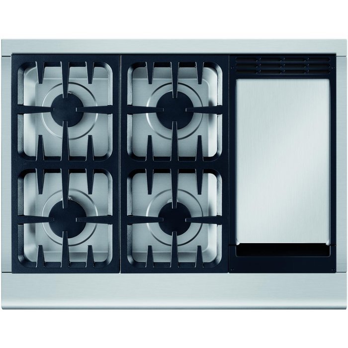 DCS CPV-364GD-N 36 36" Professional Gas Cooktop with 4 Dual Flow Burners, 18,000 BTU Griddle, and Illuminated... N2