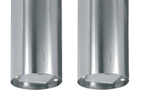 NT AIR KA-123-CS-W Island Range Hood Stainless Steel Round Chimney. Made in Italy. N3