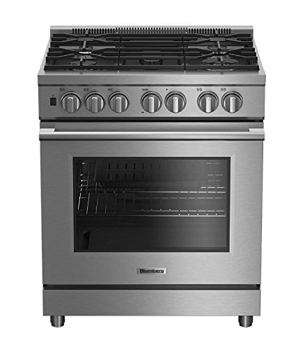 Blomberg BDFP34550SS Pro Dual Fuel Range with 5 Sealed Burners and 5.7 cu-ft Oven Capacity, 30", Stainless Steel