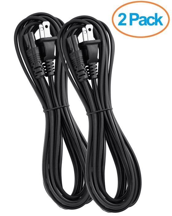 Aurum Cables UL Approved 10 Feet Slot Power Cord ,2 Prong Figure 8 Power Cord Non Polarized Power Cable NEMA 1...