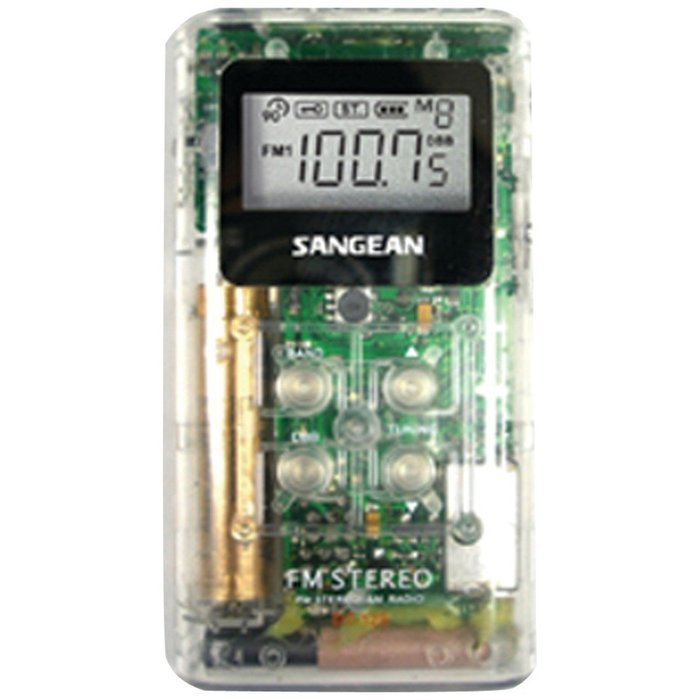 1 - Pocket AM/FM Digital Radio (Clear), 15 presets&mdash;5 AM/10 FM, Auto search, DT-120 CLEAR