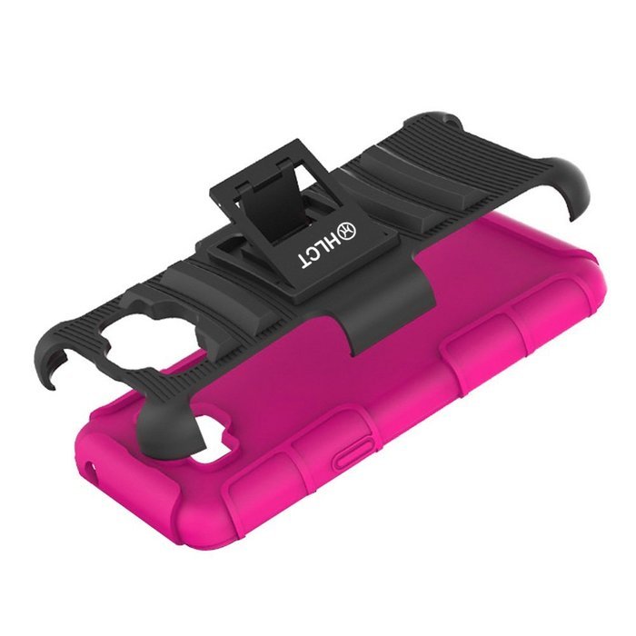 Galaxy Grand Prime Case, HLCT Rugged Shock Proof Dual-Layer PC and Soft Silicone Case With Built-In Kickstand... N11