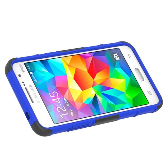 Galaxy Grand Prime Case, HLCT Rugged Shock Proof Dual-Layer PC and Soft Silicone Case With Built-In Kickstand... N15