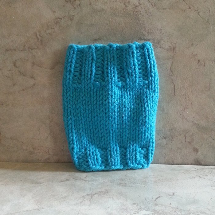 Cotton Knit Coffee Cup Sleeve Mod Blue N2