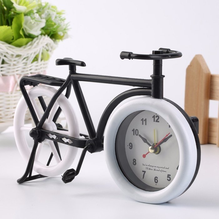 Bike Bicycle Model Alarm Clock Retro Home Desk Decor Child Student