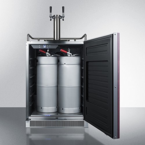 Summit SBC677BIIFTWIN 24" Built-In/Freestanding Beer Dispenser with 6.5 cu. ft. Capacity Dual Tap Factory Installed... N4
