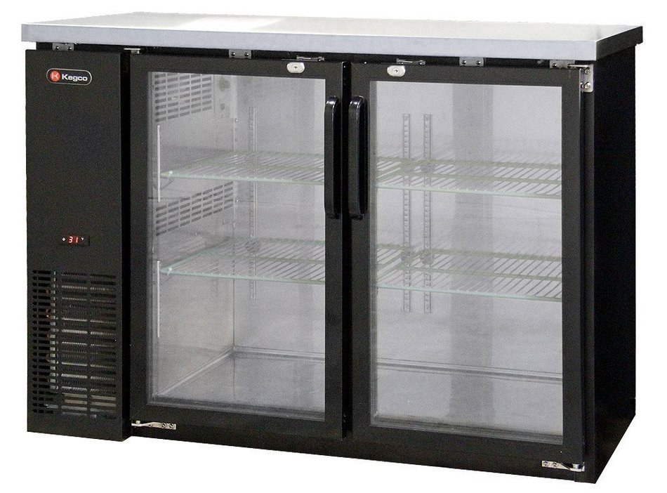 Kegco Commercial Back Bar Cooler Refrigerator with Two Glass Doors N3