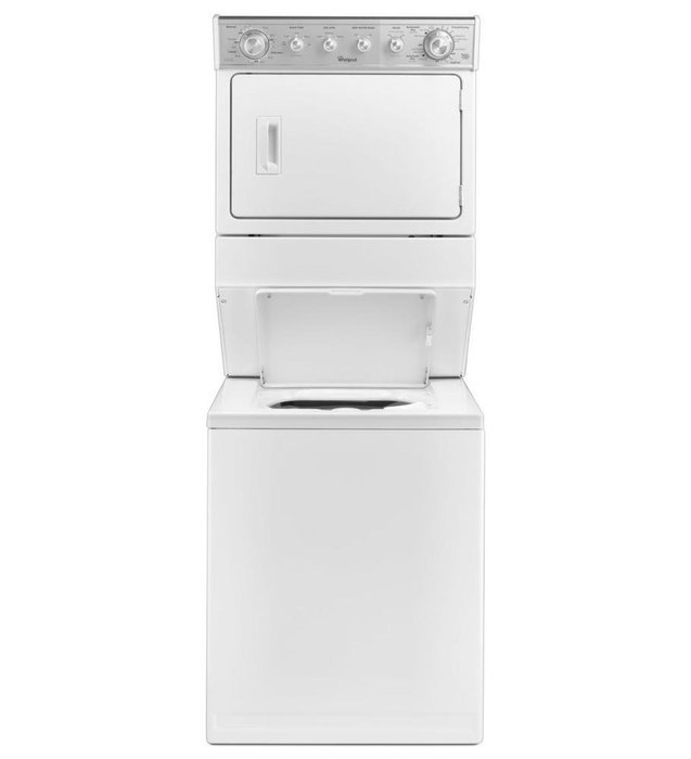 Whirlpool WGT4027EW 28" Combination 2.5 cu. ft. Washer/ 5.9 cu. ft. Gas Drier with HE Agitator Fabric Softener... N2