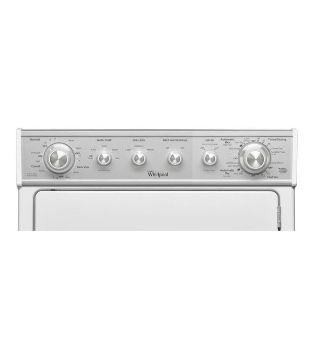 Whirlpool WGT4027EW 28" Combination 2.5 cu. ft. Washer/ 5.9 cu. ft. Gas Drier with HE Agitator Fabric Softener... N3