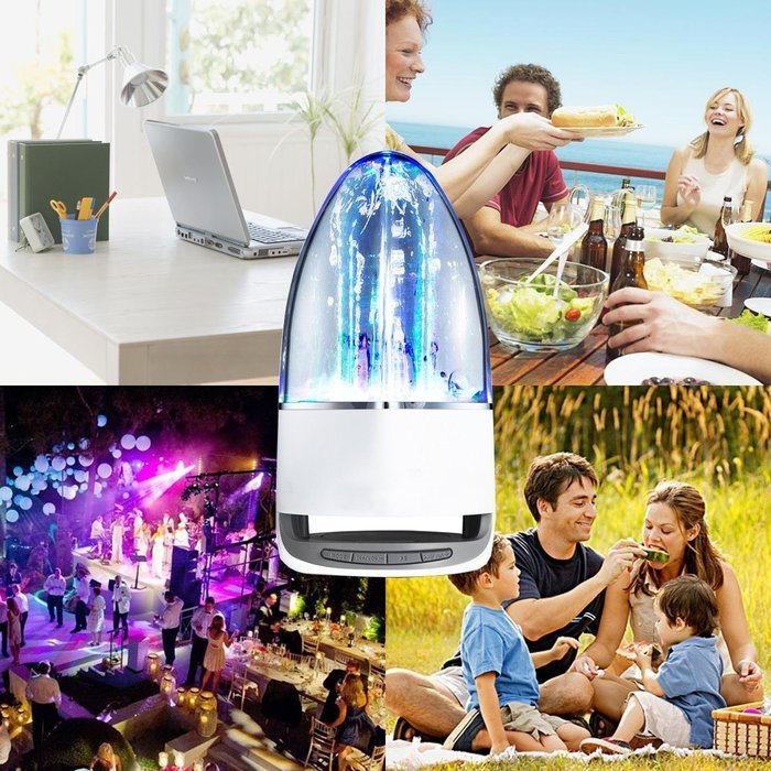 KoTeel Wireless Bluetooth Speaker Water Dancing Speaker for Smartphones Tablets MP3 MP4(White) N5
