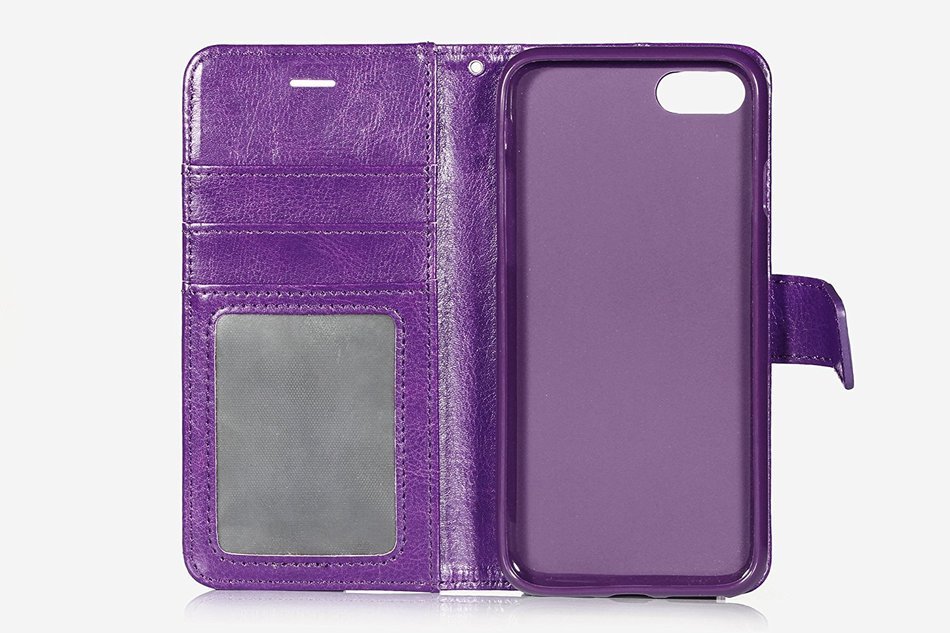 iPhone 7 Case, [4.7 Inch] HLCT PU Leather Case, With Soft TPU Protective Bumper, Built-In Kickstand, Cash And... N5