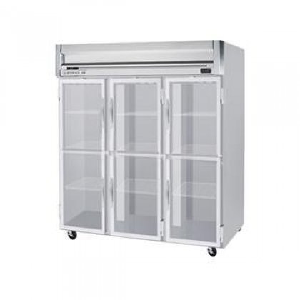 Beverage-Air HF3-5HG 78" Horizon Series Three Section Glass Half Door Reach-In Freezer 74 cu.ft. capacity Stainless...