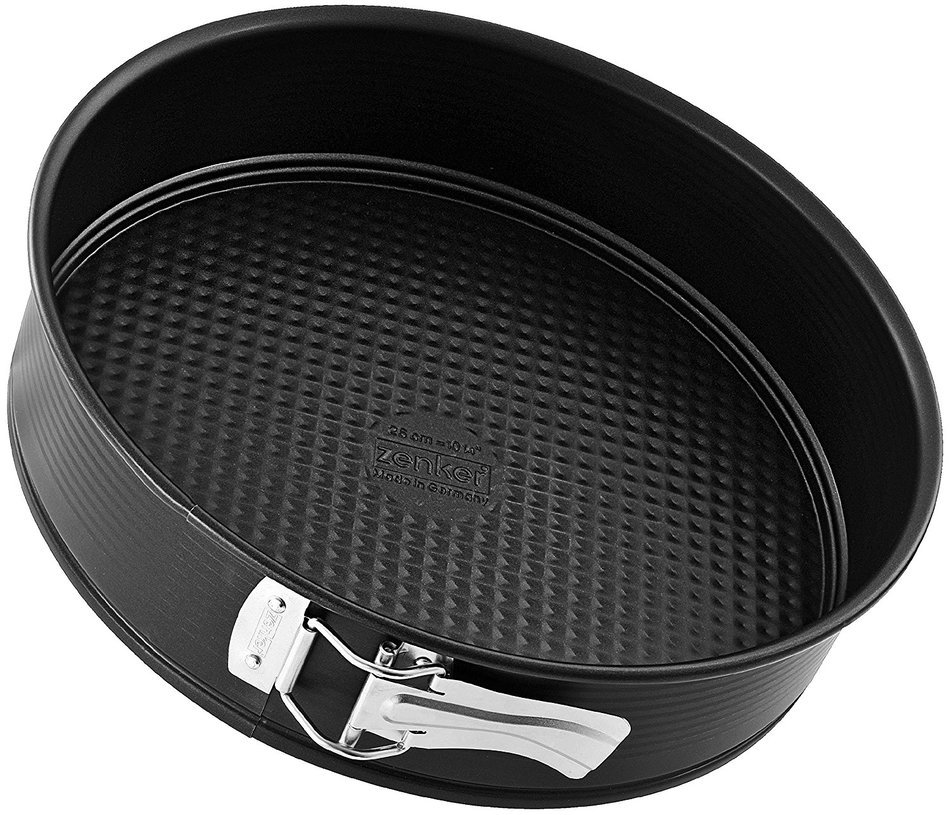 Zenker 62101 "Patisserie" Springform with Flat Base, Black, 10.24"