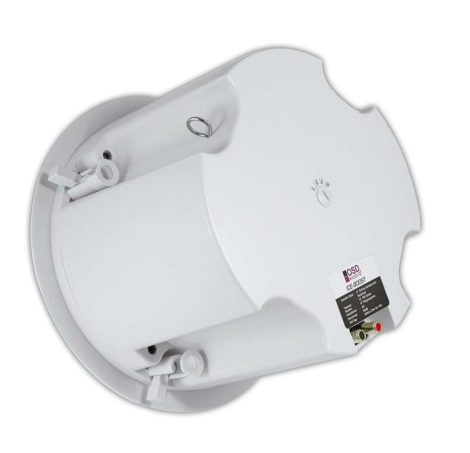 OSD Audio ICE800ST 8-inch 70-Volt 120-Watt Polypropylene In-Ceiling Speaker with Backcan