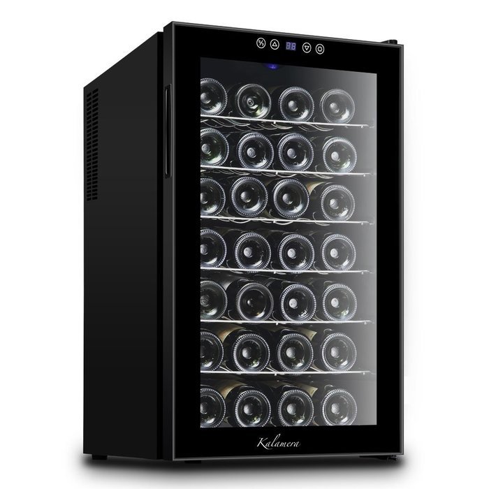 Kalamera 28 Bottle CounterTop Wine Cooler, Freestanding Thermoelectric Refrigerator with Digital Temperature Display N4