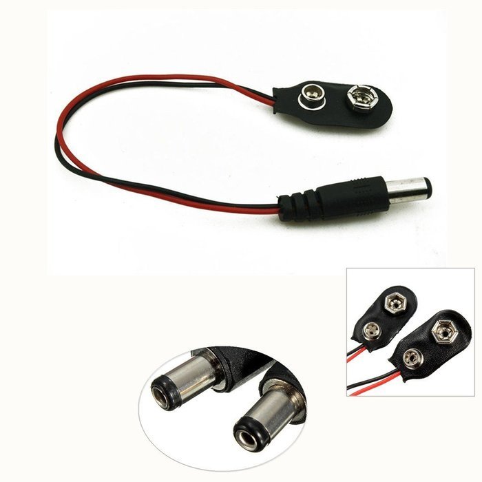 Hosyl 2.1x5.5mm Male DC Power Plug I Type Clip Connector for 9V Battery 10 Pieces Pack N3