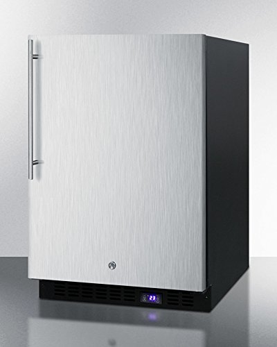 Summit SPFF51OSSSHVIM 24" Compact Upright Freezer with 4.72 cu. ft. Capacity Weatherproof Design Digital Thermostat...