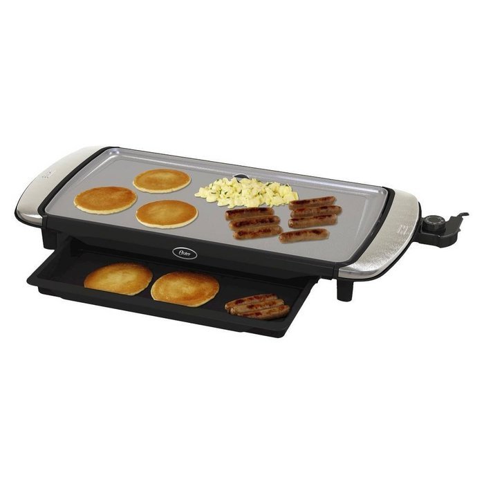 Oster DuraCeramic 10&rdquo; x 20&rdquo; Electric Griddle w/Warming Tray