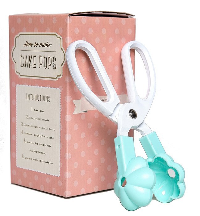 Cake Pop Baking Tong Set - Star Heart and Flower Mold Maker - Fun Easy Handmade Cake Ball Scissors with 100 Premium... N6