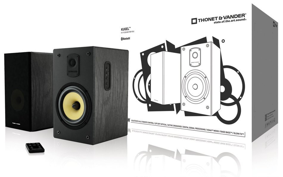 Thonet and Vander Kugel 2.0 700 Watts Wood Bookshelf Speakers with Bluetooth Compatibility Plus Wireless Remote...