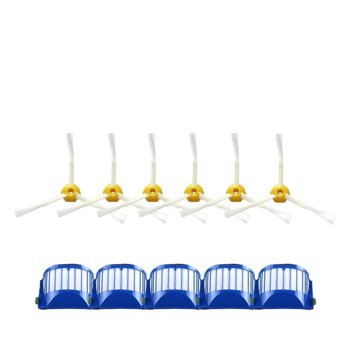 Hongfa Irobot Roomba Replacement Filter Roomba Blue Aerovac Filter and 3 Armed Side Brush Compatible with Roomba...