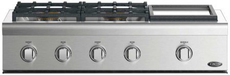 DCS CPV2364GDN 36" Gas Sealed Burner Style Cooktop with 4 Burners, Griddle, Sealed Dual Flow Burners in Stainless... N2