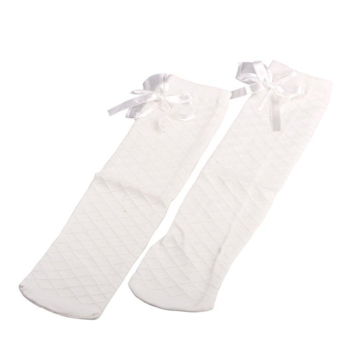 Phoneix Kids Socks Cotton Socks Knee High Bowknot Long Socks N3
