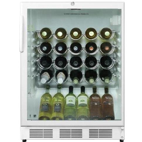 Summit SWC6GWLBI White 24" Built-In Under-Counter Wine Cellar with 51 Bottle Capacity Interior Light and Tempered... N2