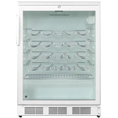 Summit SWC6GWLBI White 24" Built-In Under-Counter Wine Cellar with 51 Bottle Capacity Interior Light and Tempered... N3