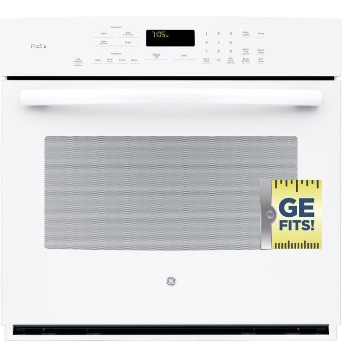 GE PT7050DFWW Profile 30" White Electric Single Wall Oven - Convection N7