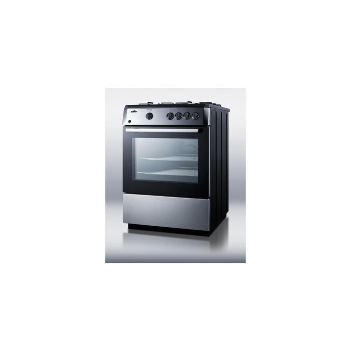 Summit Refrigeration PRO24G 24-in Deluxe Range w/ 4-Burners & Electronic Ignition, 2-Slide Out Racks, Light, Each N2