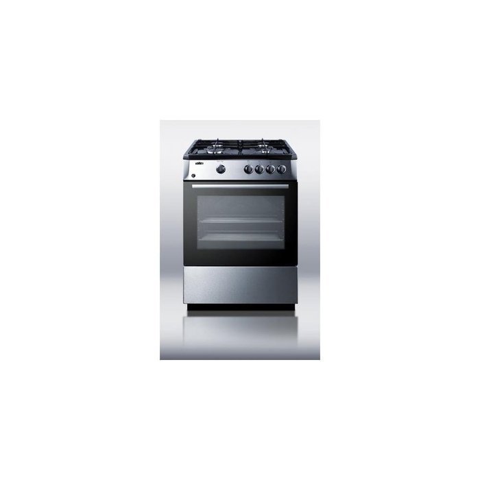 Summit Refrigeration PRO24G 24-in Deluxe Range w/ 4-Burners & Electronic Ignition, 2-Slide Out Racks, Light, Each N3
