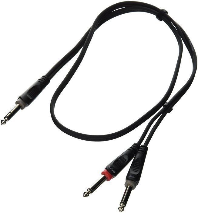 Monoprice 601051 1-Meter/3-Feet 1/4-Inch TRS Male to Two 1/4-Inch TS Male Insert Cable N3