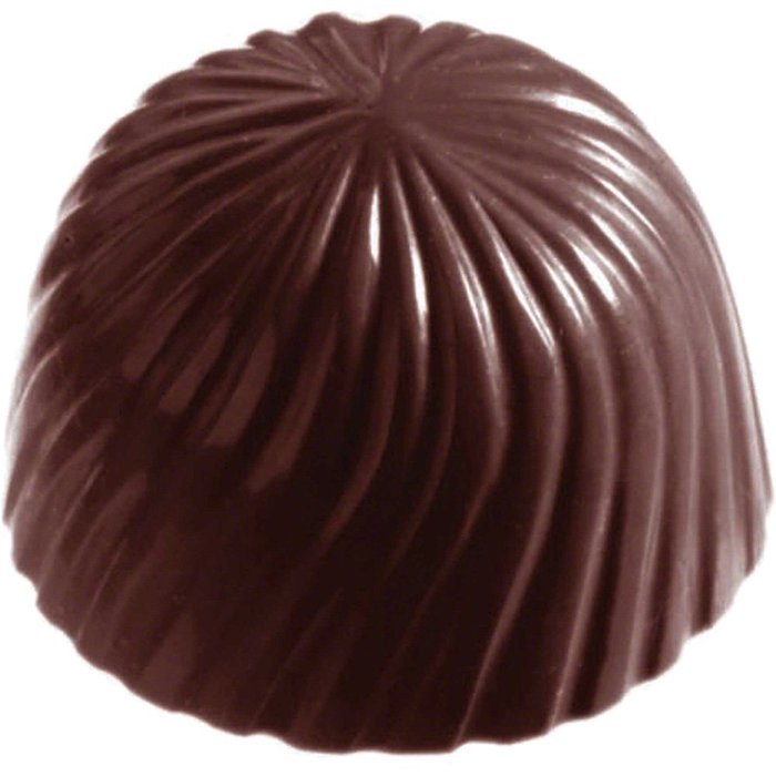 Matfer Bourgeat Polycarbonate Round Swirls Chocolate Molds, Sheet Of 24 380152