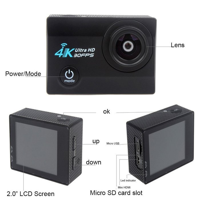 Boblov SJ9000 4K HD WiFi Sports Action Camera 2.0" LCD 16MP Diving DVR Video Camcorder+Waterproof 50M Diving Light... N10