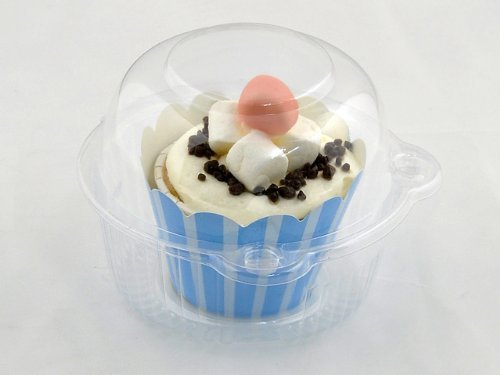 50 PCS Large Premium Plastic Individual Cupcake Pods w/ Dome Lid N2