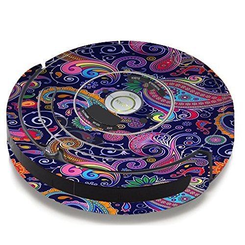 Skin Decal Vinyl Wrap For IRobot Roomba 650 655 Vacuum / Purple Paisley