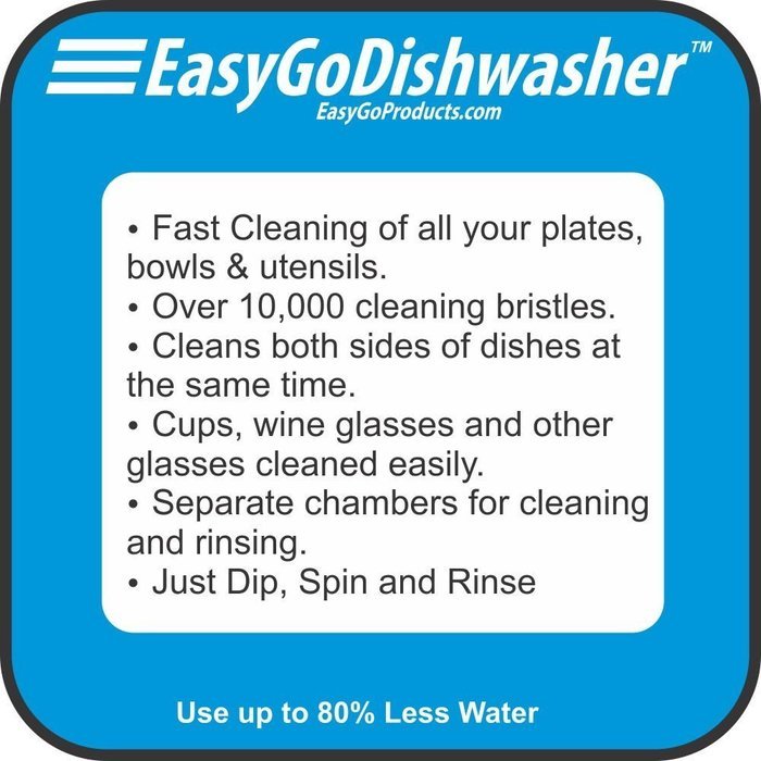 EasyGoDishwasher&trade; &ndash; Manual Portable Dishwasher &ndash; Easy to clean all size dishes and silverware. This dish scrubber... N7