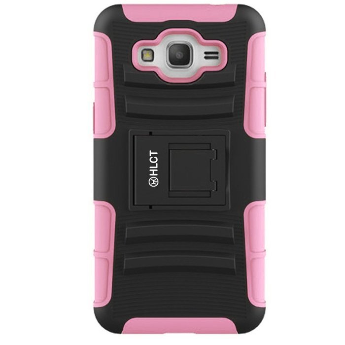Galaxy Grand Prime Case, HLCT Rugged Shock Proof Dual-Layer PC and Soft Silicone Case With Built-In Kickstand... N22