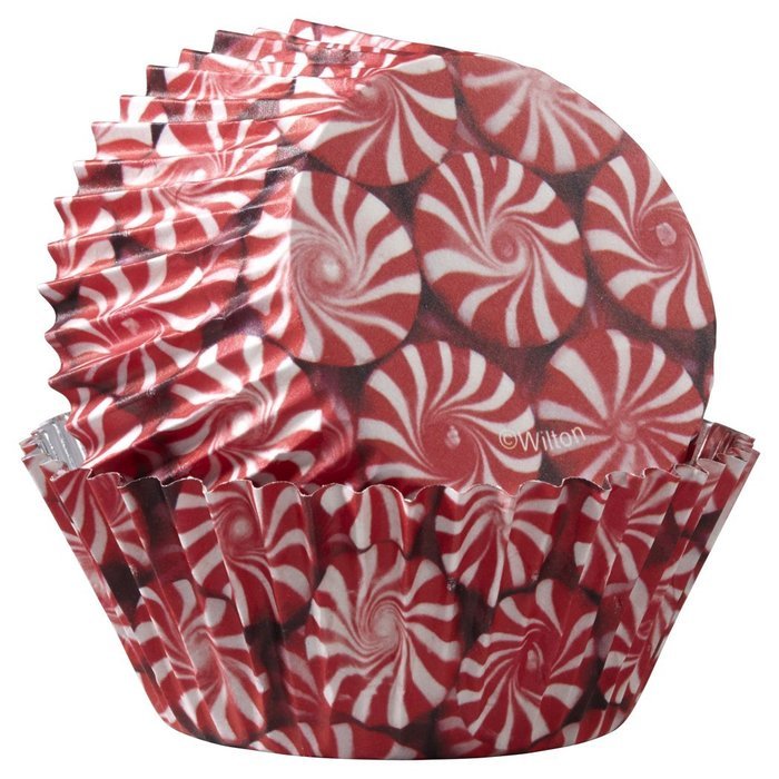 Wilton 415-2685 36 Count Christmas Peppermint Color and Cups Standard Baking Cups N2