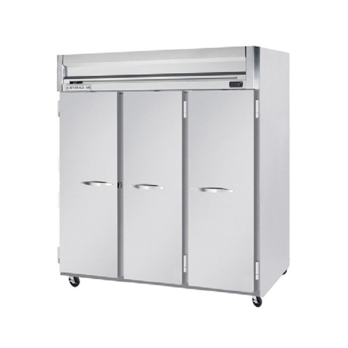 Beverage-Air HBRF72-1 75" Horizon Series Three Section Solid Door Dual Temperature Reach-In Refrigerator/Freezer...