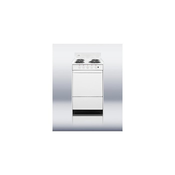 Summit WEM1171Q 20" White Electric Coil Range