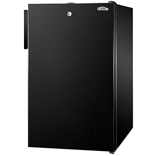 Summit FS408BLBI: 20" wide built-in undercounter all-freezer, -20(degree) C capable with a lock and black exterior N2