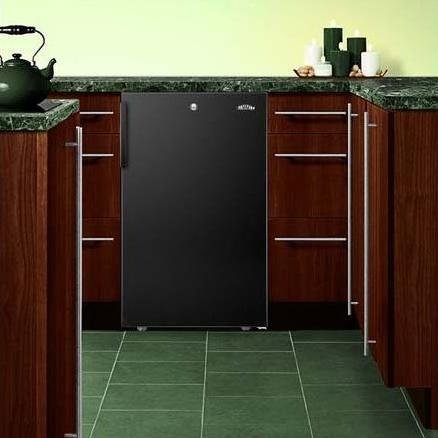 Summit FS408BLBI: 20" wide built-in undercounter all-freezer, -20(degree) C capable with a lock and black exterior N3