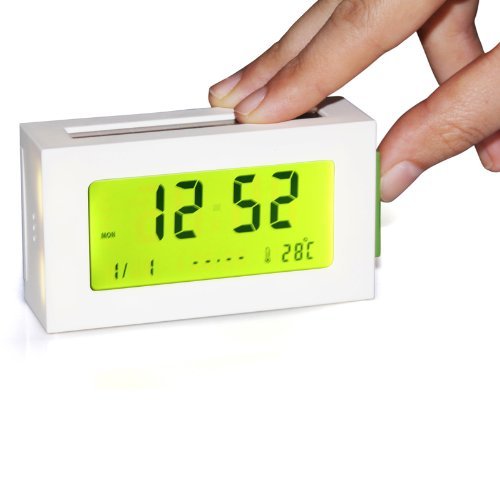 Lexon LR124W Maizy R&eacute;veil LCD PLA Blanc N2
