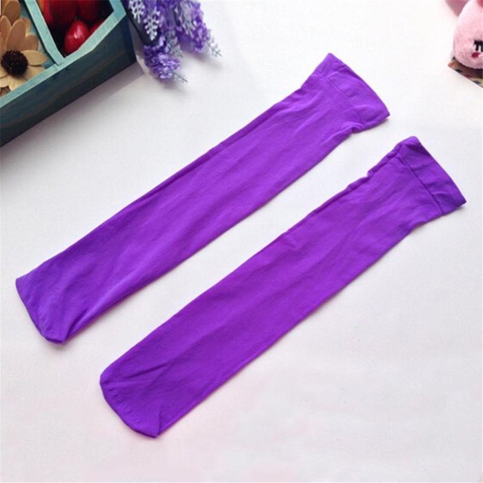 Phoneix 2pcs Korean Girls Socks Tube Students Candy Color Velvet Stockings N7
