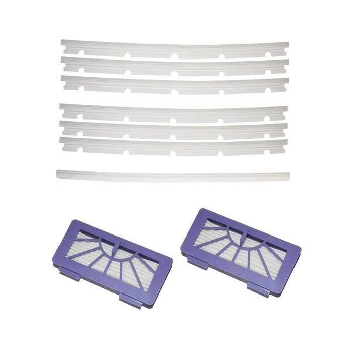 SHP-ZONE 2 HEPA Filters + 6 compatible Blades and 1 Squeegee Replacement For Neato xv-11 xv-12 xv-14 xv-15 xv-...
