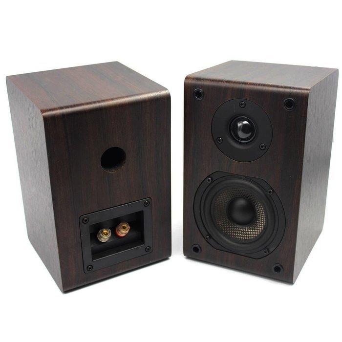LONPOO 05 Bookshelf Speaker 2-Way 75W *2 Classic Wooden Loudspeaker with 4-Inch Carbon Fiber Woofer and Silk Dome... N4